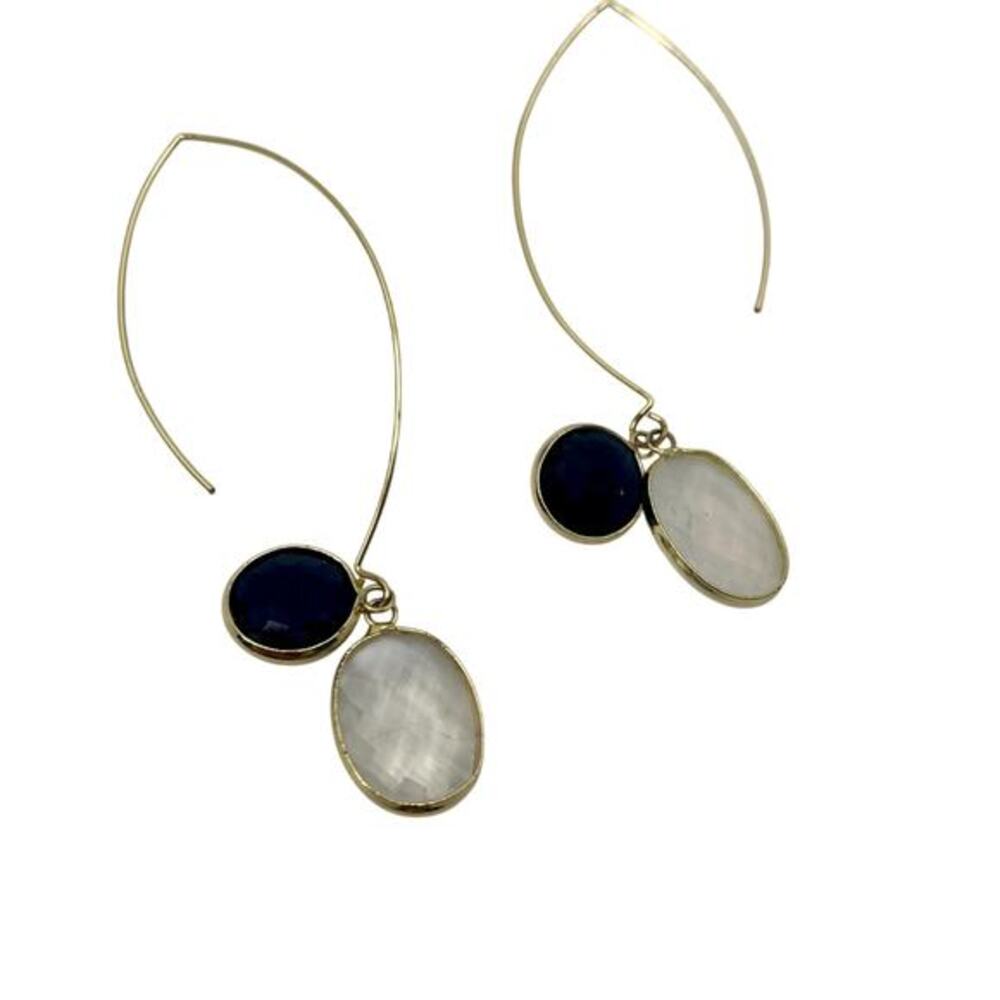 Stone Dangle Earrings - Picture 2 of 2